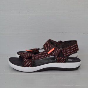 Clarks Brizo Cloudsteppers Deep Purple and Orange Sandals Women's 6 M Geometric